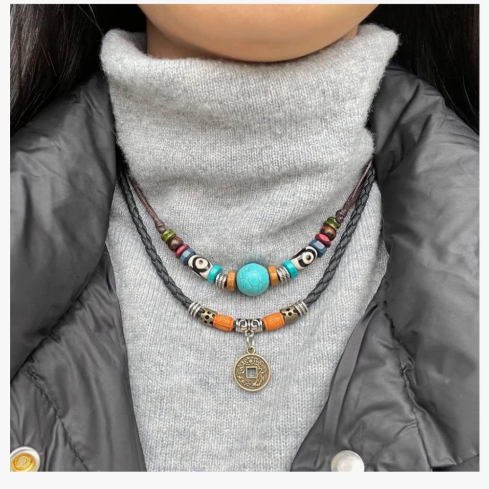Vintage Tribal Beaded Necklace